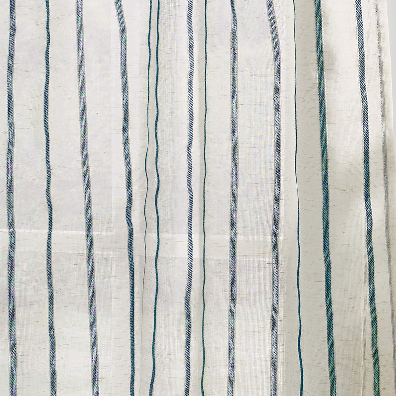 Martha Stewart Laguna Stripe Semi-Sheer Tie Tab Window Curtain Valance