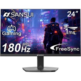 SANSUI 24 Inch Gaming Monitor 180Hz, DP 1.4 & HDMI 2.0 Ports High Refresh Rate Computer Monitor, Racing FPS RTS Modes, 1ms Response Time 110% sRGB (ES-G24F4, HDMI Cable Included)