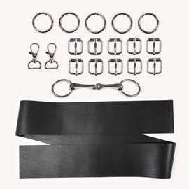 kullaloo DIY Hobby Horse Bridle Kit ✦ Make a Beautiful Leather Bridle with Reins for Your Stick Horse ✦ Includes Instructions ✦ Black/Silver