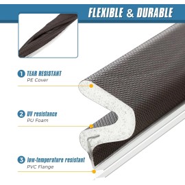 Weather Stripping Door Seal V Shaped Q Foam Kerf Weather Strip Soundproof 24FT