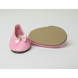 Antinas Pink Slip-On Doll Shoes with Bow 2"  long X 1" Wide Size 8 - Antinas