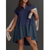 Fisoew Womens Summer Sweatshirt Dresses Short Sleeve V Neck Casual