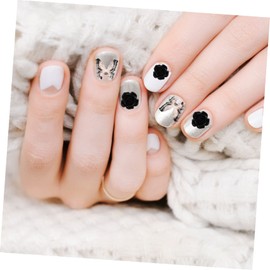 BIUDECO Nail Supplies Black Camellia Flower Rhinestones 4 Boxes of Nail Gems and Pearls for DIY Manicure Charms