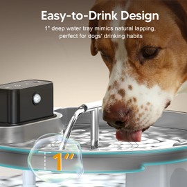Dog Water Fountain,Automatic Water Dispenser for Dogs,236oz/1.8Gal/7L Wireless Stainless Steel Pet Water Fountains,Battery Operated Cat Water Dispenser with Ultra-Silence Pump