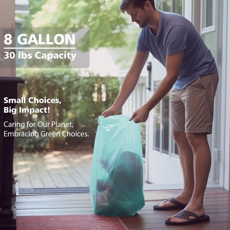 Biodegradable 8 Gallon Trash Bags, AYOTEE Garbage Bags 8 gallon,