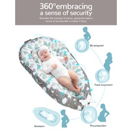 Baby Nest Cover for Baby 0-12M, Newborn Lounger Cover Bassinet Mattress Cover, Adjustable Soft Floor Seat Cover for Baby Girls & Boys (LV)