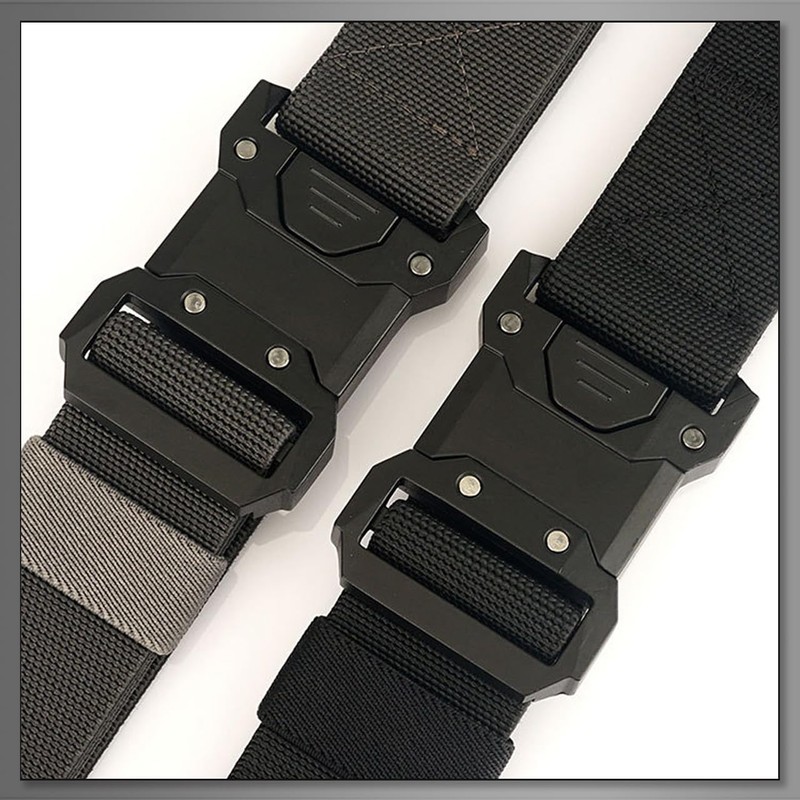 [バズ セレクション] ベルト ワンタッチ タクティカル クイックリリース 作業 弾性 メンズ LBT693(グリーン)