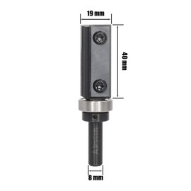 AKYLIN Reversible Plates, Flush Cutter, 8 mm Shank, 4-Sided Interchangeable Carbide Blade, Flush Cutter with Ball Bearing, Wood Cutter for Edge Processing