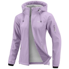 G Gradual Women's Fleece Lined Softshell Jacket Windproof Warm Light Waterproof Hooded Jacket for Women Winter/Fall/Spring