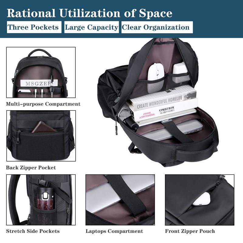 Long Keeper Travel Laptop Backpack Work Bag for Men Women
