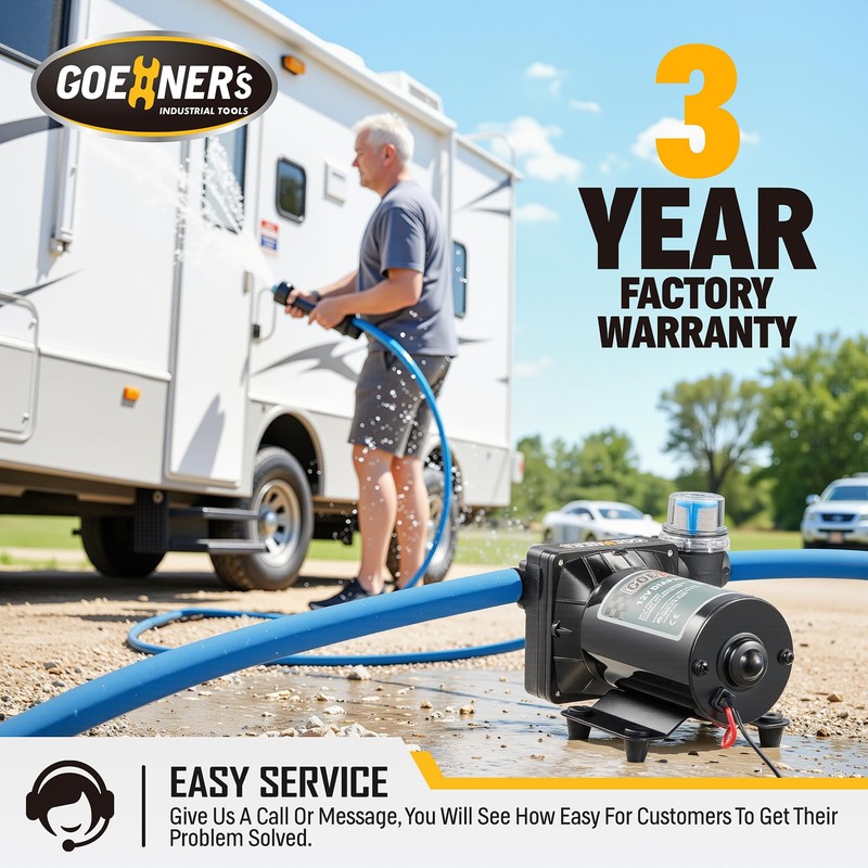 [Upgraded Version] RV Fresh Water Pump, 12V DC Water Pump,
