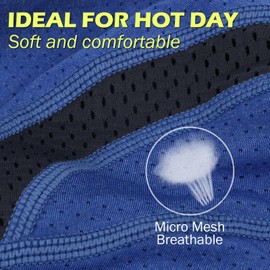 MELASA Cycling Skull Cap Helmet Liner, Cooling Mesh Cycling Caps Under Helmet, Sweat Running Hat Beanie for Men Women(Black&Blue)