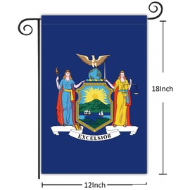 New York State Garden Flag 12x18 Double Sided New York Flags with Vivid Color for Yard Lawn Decoration, State Flag for Outdoor Indoor House Decor