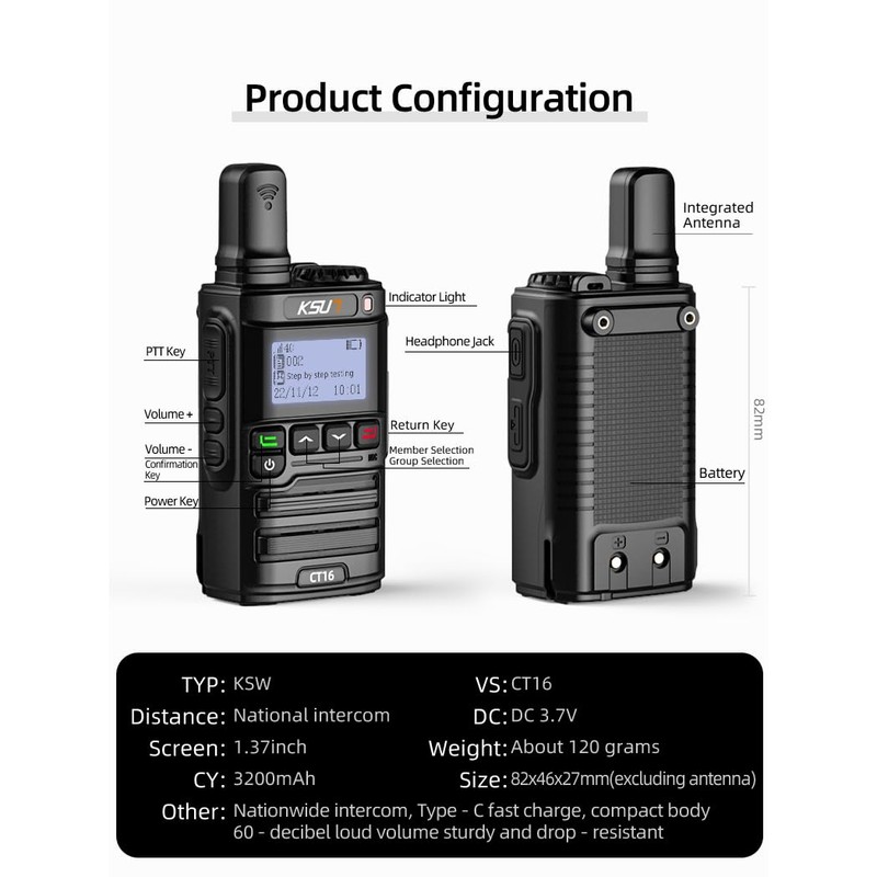 KSUN 4G Network Nationwide POC Radio with 1 Year Pre-Paid
