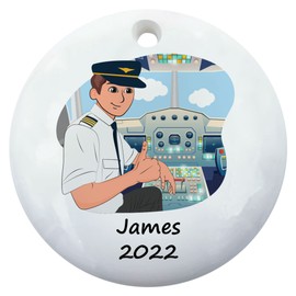 Pilot Christmas Ornament Personlized, Pilot Gift for Christmas Tree