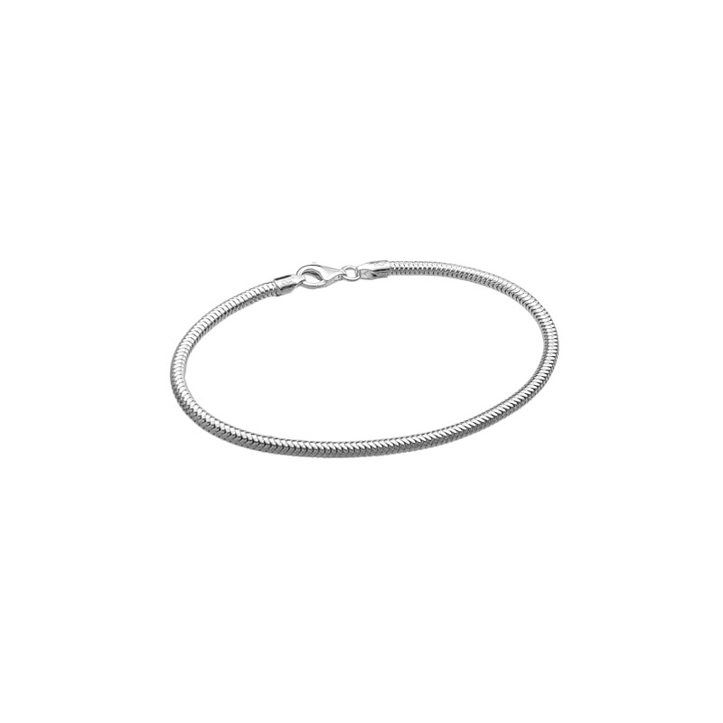 Sterling Silver Snake Cable Bracelet with Lobster Clasp For European