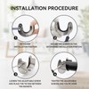 Tighall 6PCS Heavy Duty Stainless Steel Closet Pole Sockets Rod
