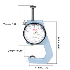 Utoolmart Dial Thickness Gauge, Flat Head Thickness, 0-20mm Tester Dial Measuring Tool for Paper Leather Cloth Paper, Film, Wire 1 Pcs