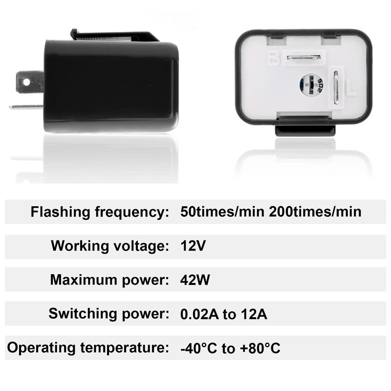MAEZOE 2-Pack 12V Speed Adjustable 2 Pin LED Electronic Flasher