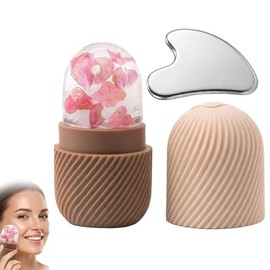 Kit de Autocuidado Facial: Molde de Hielo de Silicona y Gua Sha de Acero Inoxidable