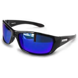 Newport Polarized Regatta +1.50 Bifocal Sunglasses Black Frame with Blue Mirror Polarized Lenses.