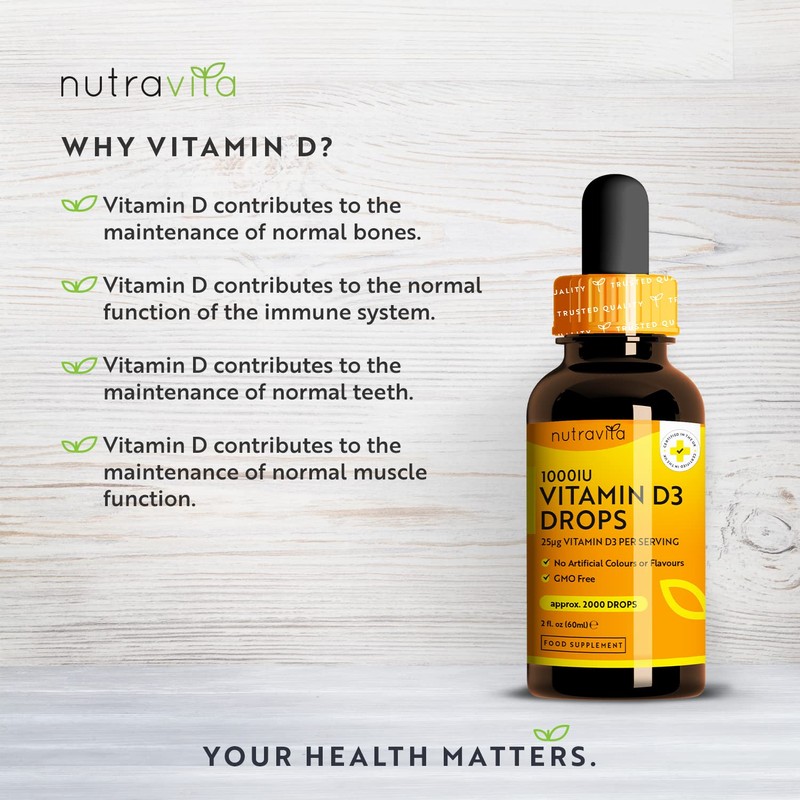 Vitamin D3 Drops 60ml (2000 Drops) – Vitamin D 1000IU