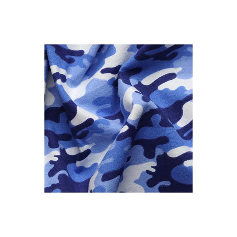 MOOK FABRICS Flannel PRT Camo, Blue, 15 Yard Bolt