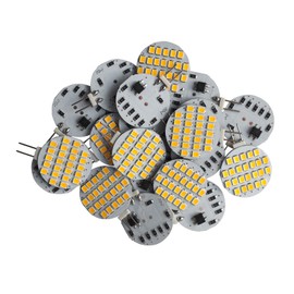 AILEMING G4 Bi-Pin Base 24-2835 SMD LED Bulb 1.5W 3000K Super Bright 10W 12W Halogen Replacement RV Camper Boat Under Cabinet Dome Light DC 12V Warm White (Pack of 20)
