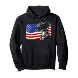 Proud German Shorthaired Pointer American Flag patriotic dog Pullover Hoodie