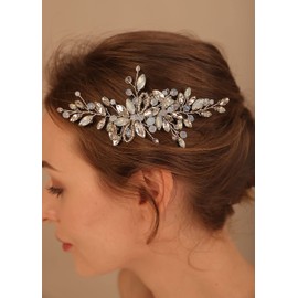Denifery Bride Wedding Hair Comb Crystal Bridal Hair Accessories Rhinestone Hair Piece for Women and Girls