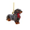 Noble Gems™ Black and Tan Daschund Glass Ornament