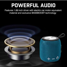 Bluetooth Speaker: Powerful Stereo Sound, IPX7 Waterproof, True Wireless Stereo Pairing, Portable Design, Latest Bluetooth V5.2 - Perfect for Allview P7 Pro, Beach, Outdoor, Home, Parties- Blue