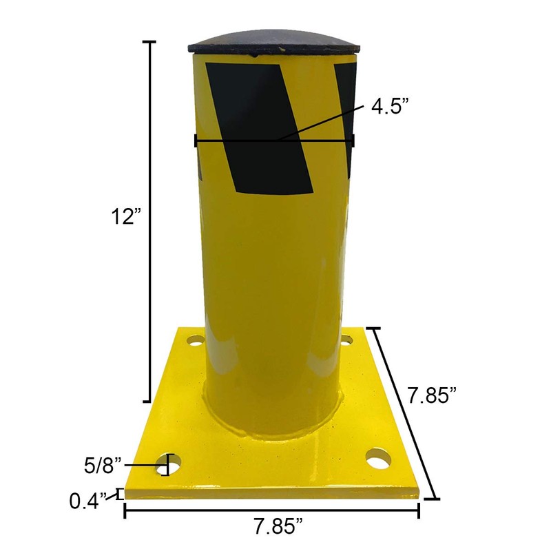 Electriduct 1 Foot Steel Pipe Safety Bollard Post Yellow/Black Stripe