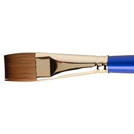 Daler-Rowney Sapphire Watercolour Brush, Sable & Synthetic Blend, Short Handle, Flat Wash, 3/4in