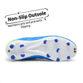 DREAM PAIRS Boys Girls Soccer Football Cleats Shoes for Little Kid/Big Kid,Size 3 Little Kid,Royal/Lemon/Green,160471-K