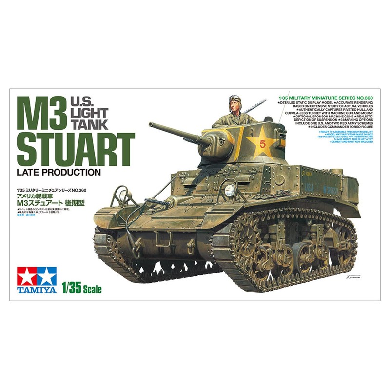 TAMIYA 35360 1/35 US Light Tank M3 Stuart Plastic Model