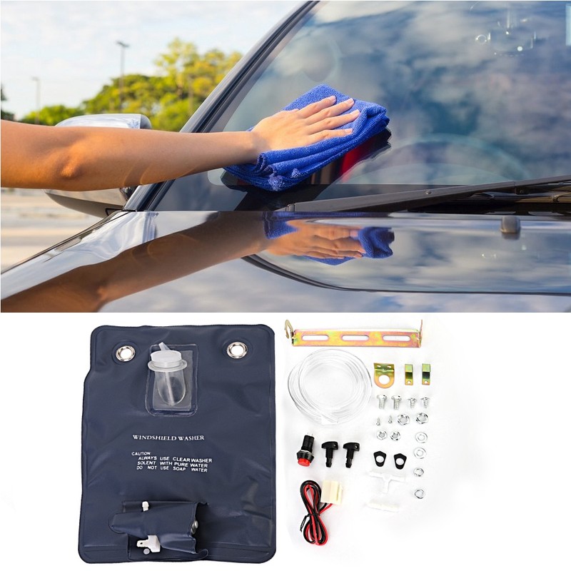 12V Universal Windscreen Washer Pump With Bottle Bag Kit Fit