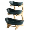 XUDREZ 3 Tier Fruit Basket for Kitchen Counter, 11"*8.6"*13" Ceramic