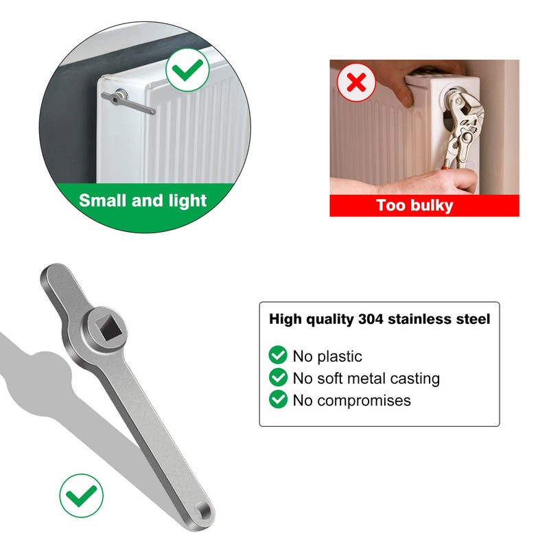 profiwoab Heating Key Square Key, Stainless Steel Heating Key, Radiator