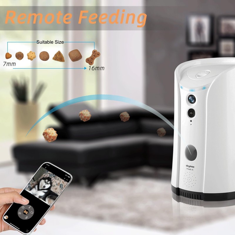 SKYMEE Dog Camera Treat Dispenser,WiFi Full HD Pet Camera with