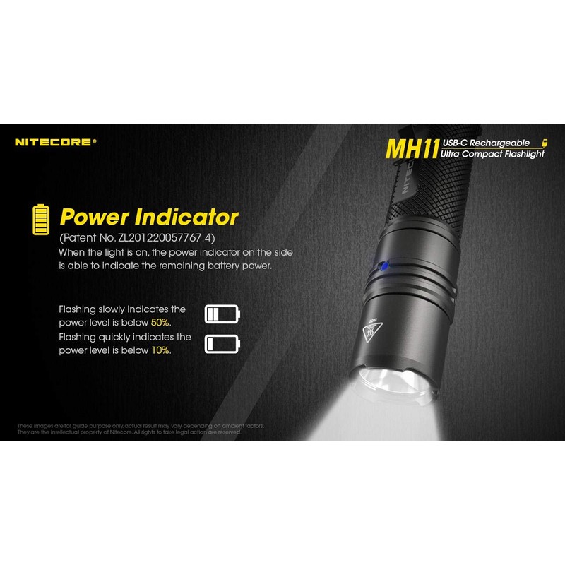 Combo: Nitecore MH11 USB-C RECHARGEABLE FLASHLIGHT - 1000 Lumen, Include