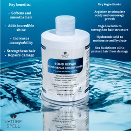 Nature Spell Bond Repair Conditioner 300ml Strengthens Hair Texture Suitable for All Hair Types