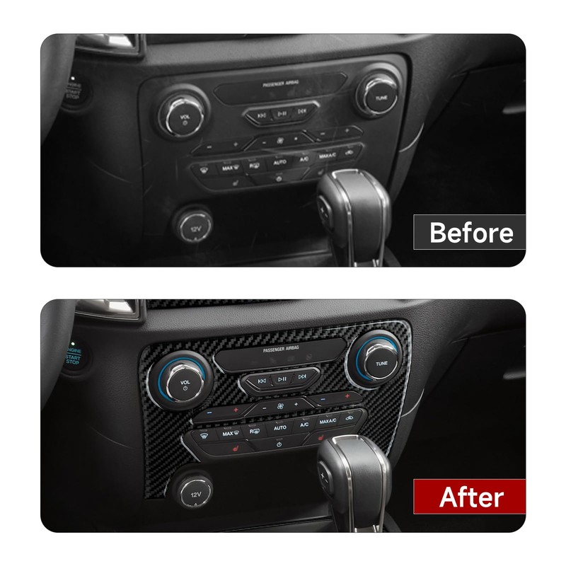 Car Carbon Fiber Dash Center Control Panel Cover Trim Interior