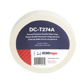 ECHOtape DC-T274A General Purpose Frosted Clear Double Sided Tape for Mounting & Bonding | Double Sided Tape for General Purpose Bonding | Thin Adhesive Tape, 0.94 in x 54.6 yds