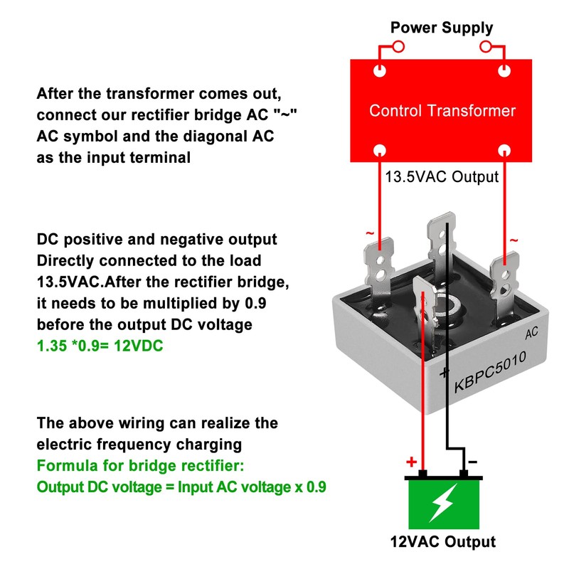 8PCS Bridge Rectifier Diode KBPC5010 1000V 50A AC to DC