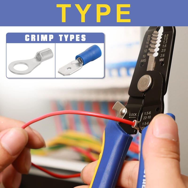 haisstronica Wire Stripper Tool, AWG 20-10 wire stripper crimper, Universal