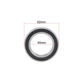 sourcing map 6908-2RS Ball Bearing Deep Groove Ball Bearing Skateboard Bearings Roller Bearing Skateboard Ball Bearing Double Sealed Chrome Steel Z2 ABEC1 40mm x 62mm x 12mm