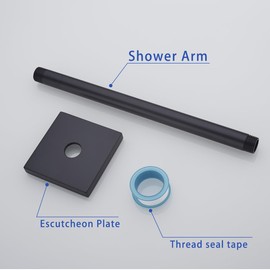 SW-91038-12MB-SQ, accesorio de baño de acero inoxidable para montar en la pared, 12 pulgadas, color negro mate.