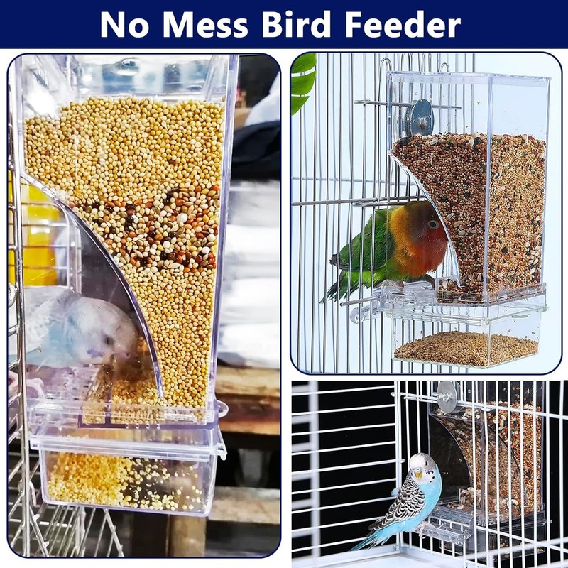 MEISO Automatic Bird Parrot Feeder Leakproof Splashproof with Water Dispenser