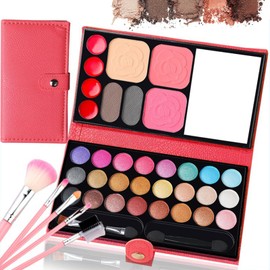 Make-Up Sets for Girls, 33 Colours, Washable Children's Make-Up Toy, Non-Toxic Children's Cosmetics with 5 Washable Brushes, Stage Performance, Birthday, Party, Beauty Set, Gift